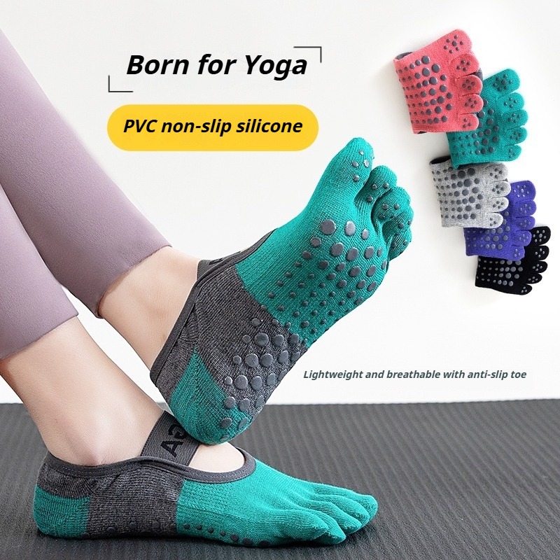 Pilates With Yoga - Профессиональные противоскользящие пятипальцевые носки для пилатеса